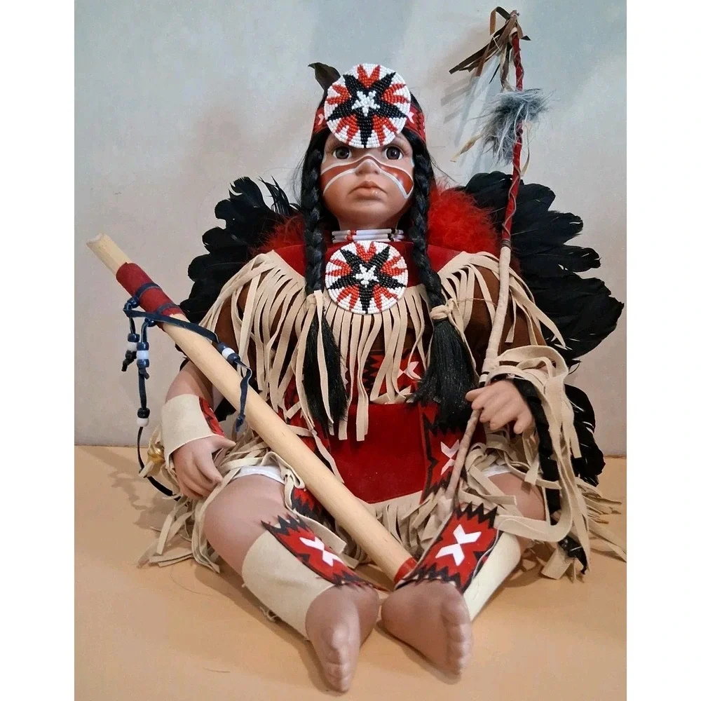 Timeless #1835/2500 Indian Doll With Covered Stick An Flute 18